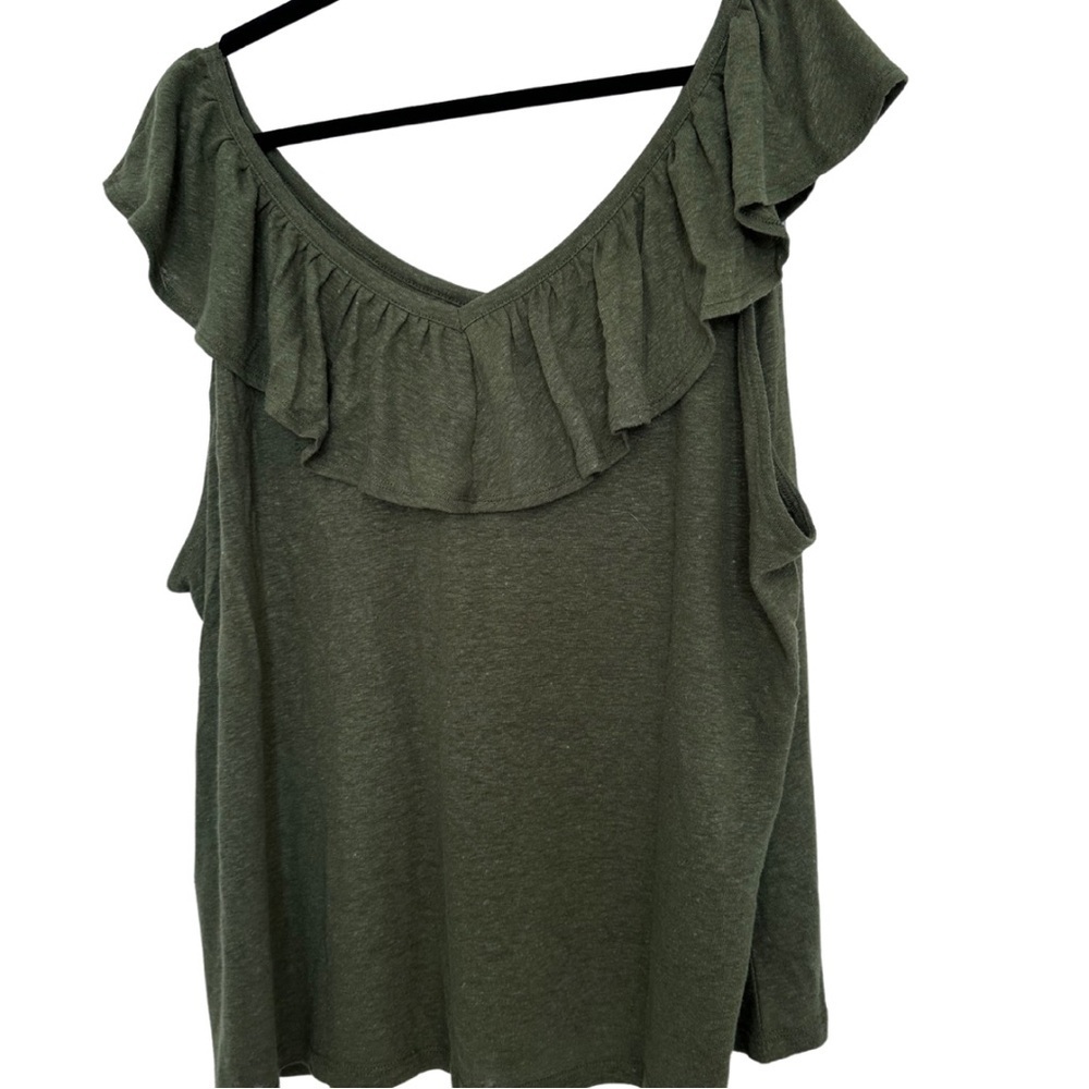 Old Navy Olive Green Ruffle Off-Shoulder Camisole - Picture 3 of 4